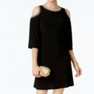 ❤️‍🔥 SALE NWT Nordstrom Metallic Cold Shoulder Dress